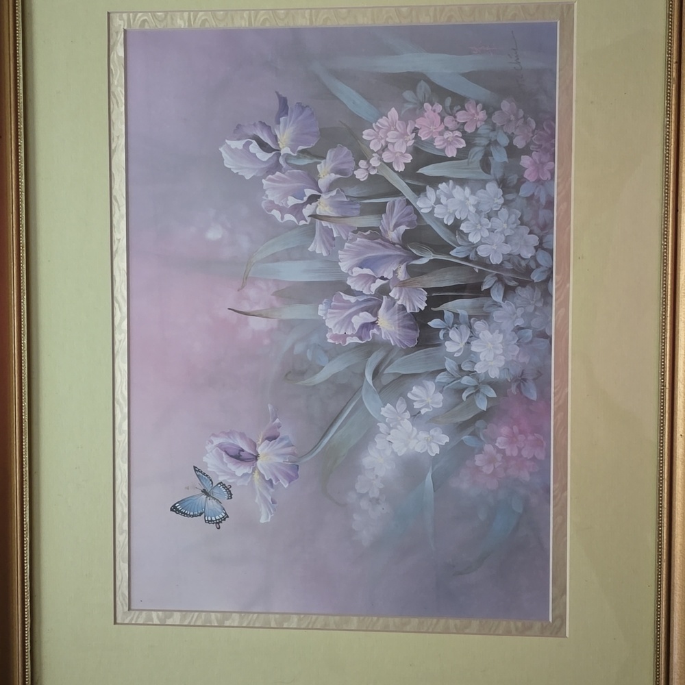18 X 22 Matted and Framed Print Of Iris's By T.C. Chiu